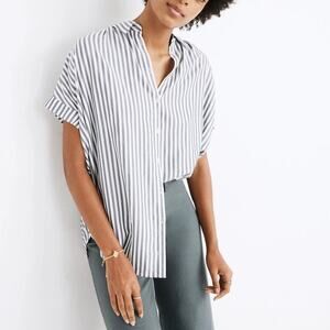 Madewell Central Button Front Shirt in Ballard Stripe Size XS